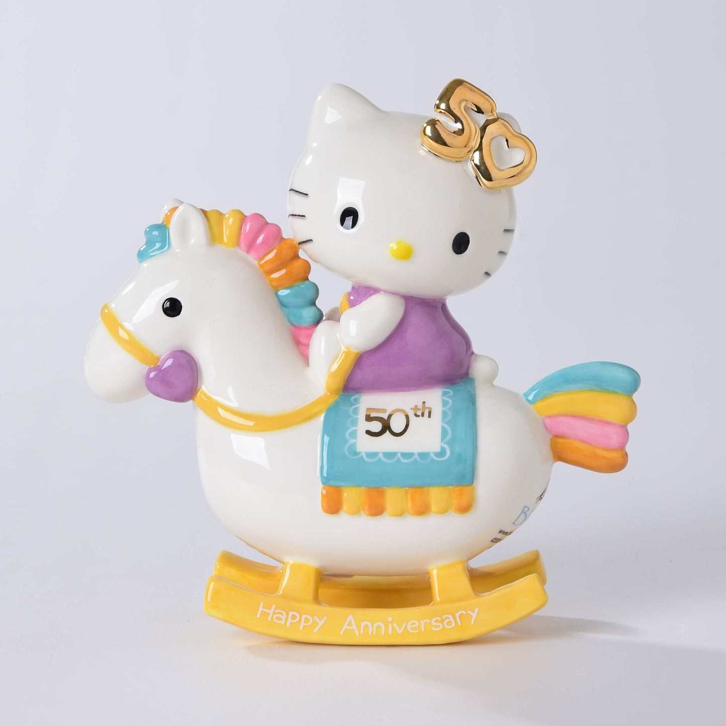 HELLO KITTY 50TH ANNIVERSARY ROCKING HORSE FIGURINE