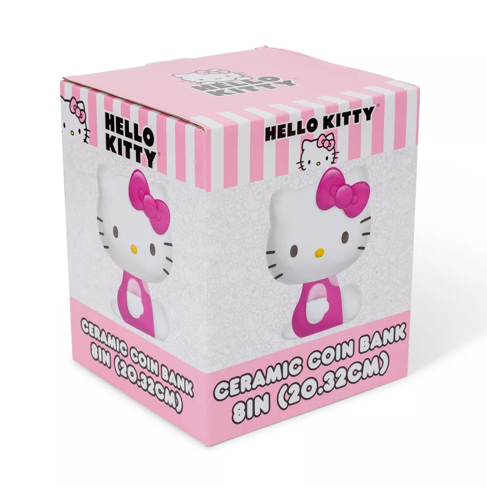 Hello Kitty Seated Pink Outfit Large Ceramic Coin Bank