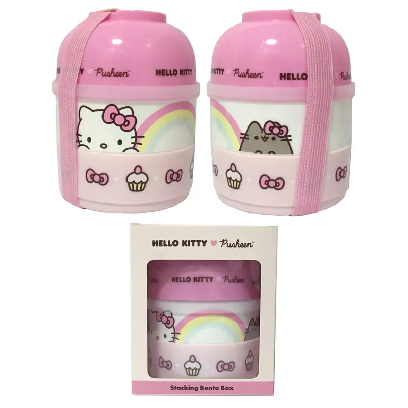 Hello Kitty × Pusheen Double Layer Bento Box