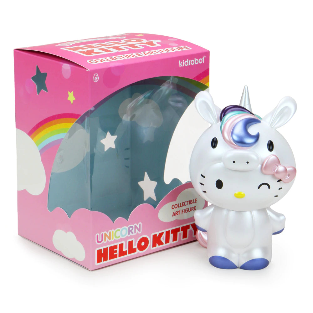 KIDROBOT X HELLO KITTY UNICORN 8" VINYL ART FIGURE-PASTEL PEARL EDITION